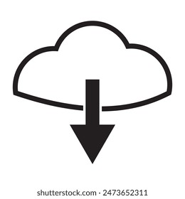 Vector de icono de Descarga. Icono de Vector de Descarga de ilustración plana para App de Sitio web aislado en el fondo blanco. Ilustración vectorial.