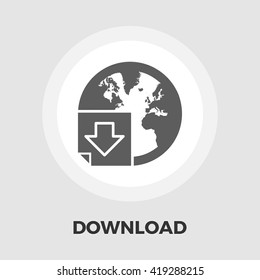 Download icon vector. Flat icon isolated on the white background. Editable EPS file. Vector illustration.