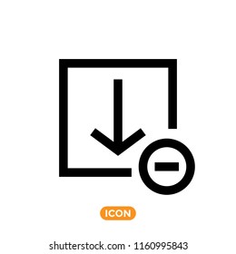 Download icon vector in flat line style. Arrow