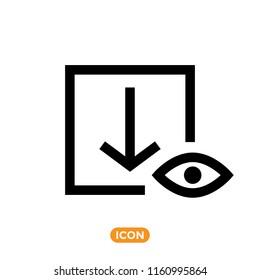 Download icon vector in flat line style. Arrow