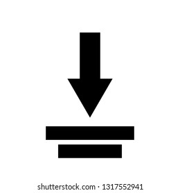 Download icon vector. Flat icon download symbol. Upload button vector illustration.