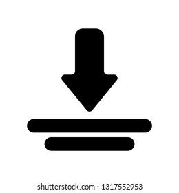 Download icon vector. Flat icon download symbol. Upload button vector illustration.