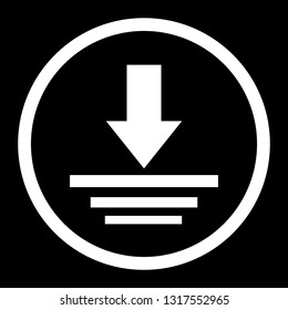 Download icon vector. Flat icon download symbol. Upload button vector illustration.