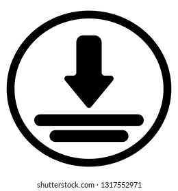 Download icon vector. Flat icon download symbol. Upload button vector illustration.