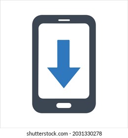 Icono de descarga. Vector y glifo