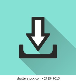 Download icon, vector illustration, flat design.