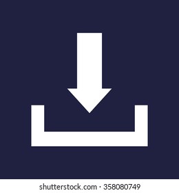 Download icon, vector illustration. Flat design style