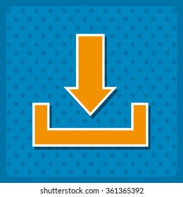 Download icon, vector illustration. Flat design style