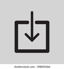   Download  icon, vector illustration. Flat design  