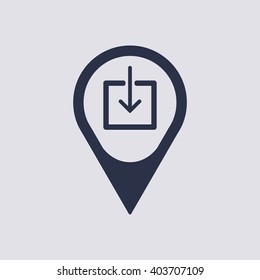   Download  icon, vector illustration. Flat design  