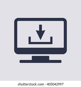 Download   icon, vector illustration. Flat design style