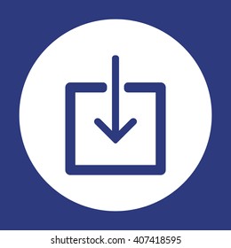   Download  icon, vector illustration. Flat design  