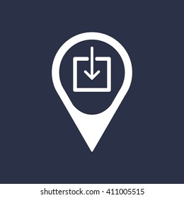   Download  icon, vector illustration. Flat design  