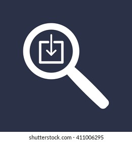   Download icon, vector illustration. Flat design  