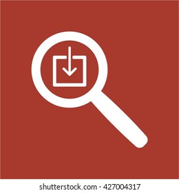   Download icon, vector illustration. Flat design  