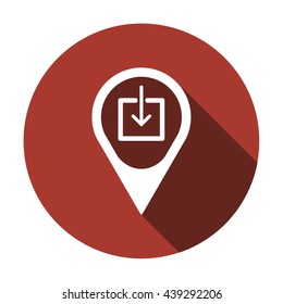   Download  icon, vector illustration. Flat design style