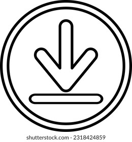 download icon vector illustration in line style isolated on white background