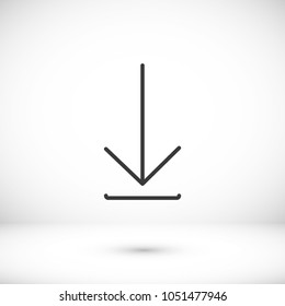Download icon vector illustration. Linear symbol with thin outline. The thickness is edited. Minimalist style.
