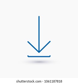 Download icon vector illustration. Linear symbol with thin outline. The thickness is edited. Minimalist style.