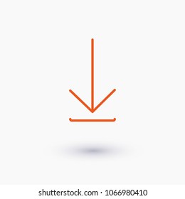 Download icon vector illustration. Linear symbol with thin outline. The thickness is edited. Minimalist style.