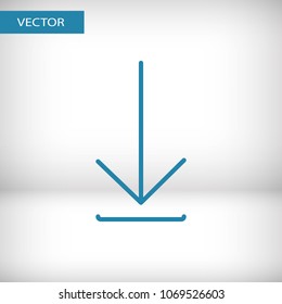 Download icon vector illustration. Linear symbol with thin outline. The thickness is edited. Minimalist style.