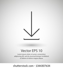 Download icon vector illustration. Linear symbol with thin outline. The thickness is edited. Minimalist style.
