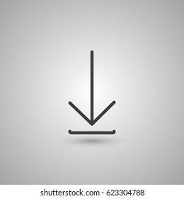 Download icon vector illustration. Linear symbol with thin outline. The thickness is edited. Minimalist style.