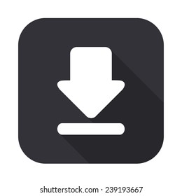 download icon - vector illustration with long shadow isolated on gray