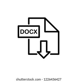 Download icon vector illustration on white background.
Download signage DOCX icon.