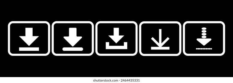 download icon vector illustration on white background. white download icon. icon set.