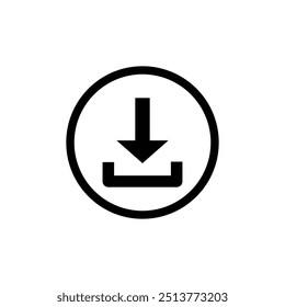 download icon vector illustration on white background. white download icon. Download logo.