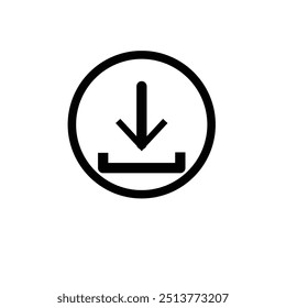 Icono de Descarga Ilustración vectorial sobre fondo blanco. icono de Descarga blanca. Logotipo de la Descarga.