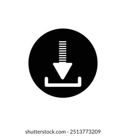download icon vector illustration on white background. white download icon. Download logo.