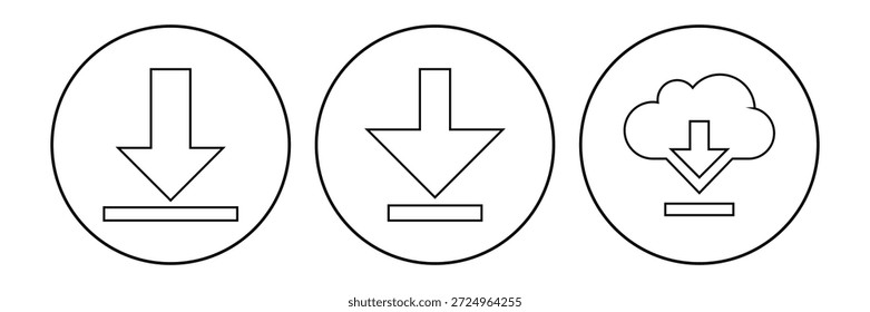Icono de Descarga Ilustración vectorial sobre fondo blanco. icono de Descarga blanco. conjunto de iconos.