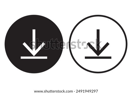 download icon vector illustration on white background. white download icon. icon set.