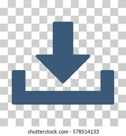 Download icon. Vector illustration style is flat iconic symbol, blue color, transparent background. Designed for web and software interfaces.