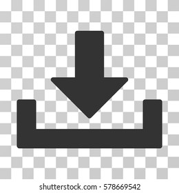 Download icon. Vector illustration style is flat iconic symbol, gray color, transparent background. Designed for web and software interfaces.