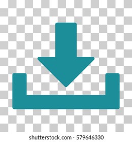 Download icon. Vector illustration style is flat iconic symbol, soft blue color, transparent background. Designed for web and software interfaces.