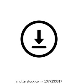 Download icon vector. Install symbol. Logo download illustration. Flat design style on white background.