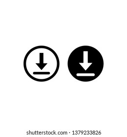 Download icon vector. Install symbol. Logo download illustration. Flat design style on white background.