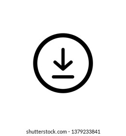 Download icon vector. Install symbol. Logo download illustration. Flat design style on white background.