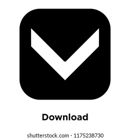 Download icon vector isolated on white background, logo concept of Download sign on transparent background, filled black symbol