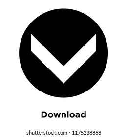 Download icon vector isolated on white background, logo concept of Download sign on transparent background, filled black symbol