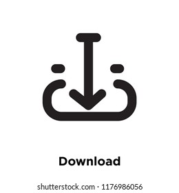 Download icon vector isolated on white background, logo concept of Download sign on transparent background, filled black symbol
