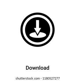Download icon vector isolated on white background, logo concept of Download sign on transparent background, filled black symbol