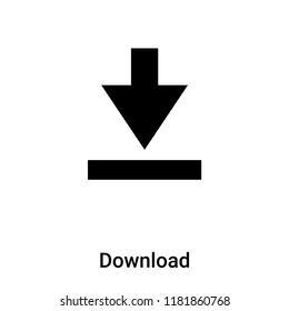 Download icon vector isolated on white background, logo concept of Download sign on transparent background, filled black symbol