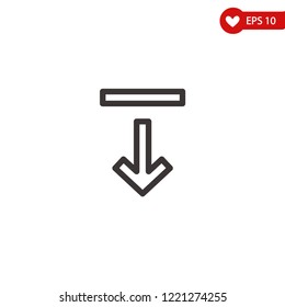 Download icon vector line, simple linear icon