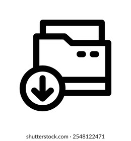 download icon. vector line icon for your website, mobile, presentation, and logo design.