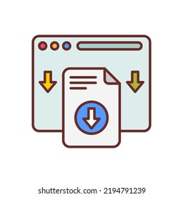 Icono de descarga en vector. Logotipo