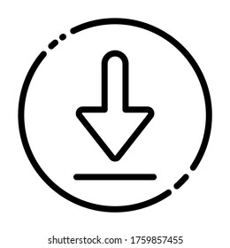 Download-Icon-Vektorgrafik für mobile Apps-Benutzeroberfläche